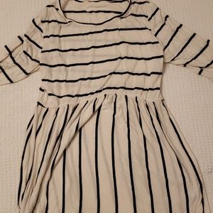 Black and white striped maternity top